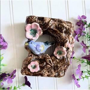 Vintage Bird Planter Vase Porcelain Ceramic FloArt Japan
